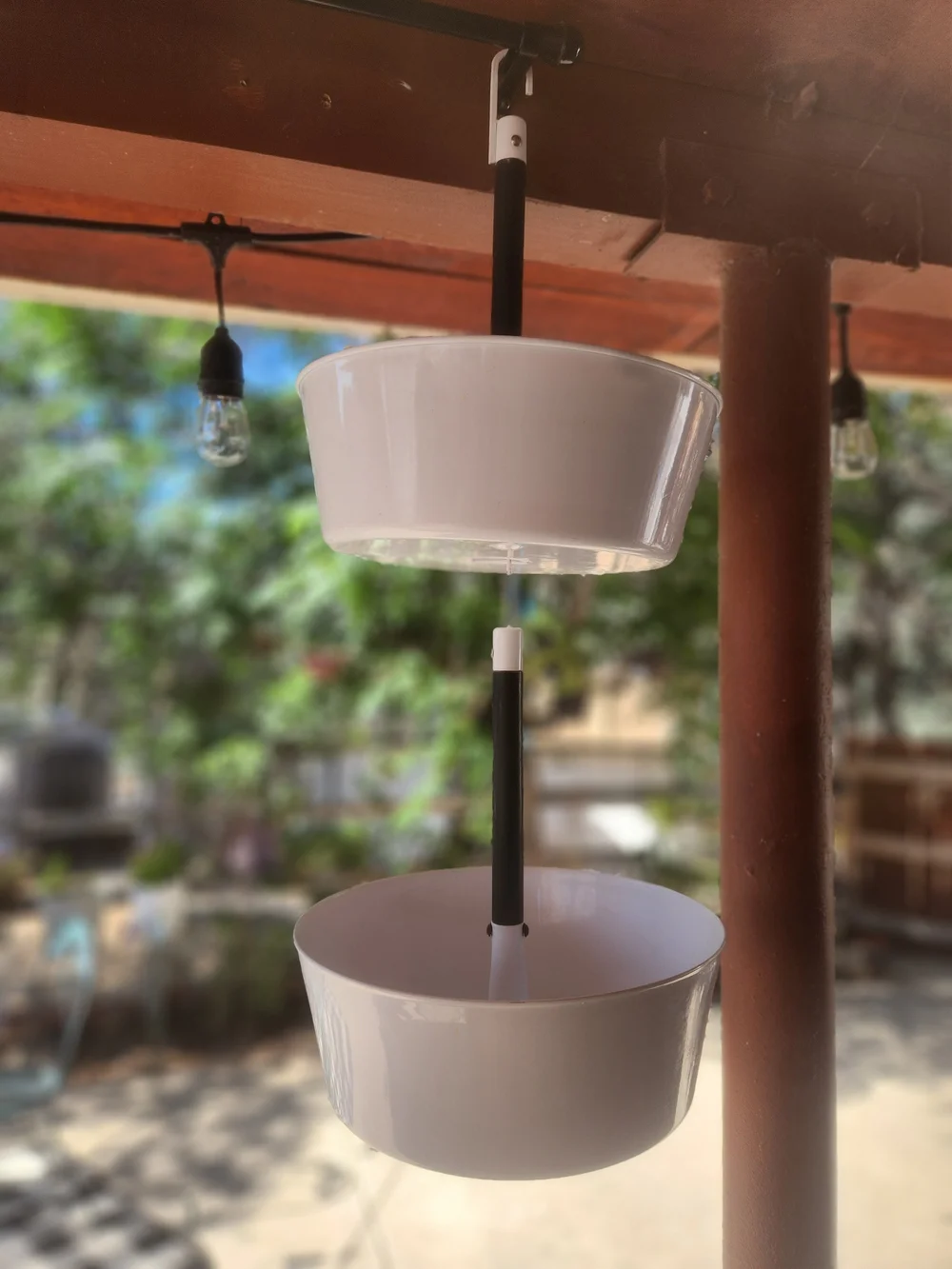 Tree Nest Sunny Round White Hanging  2 Tiered Planter - Stylish Vertical Storage